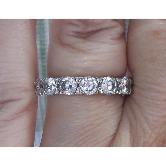 STAINLESS STEEL 7 Stone AAA Grade CZ Band Ring-NWT - Picture 14 of 16